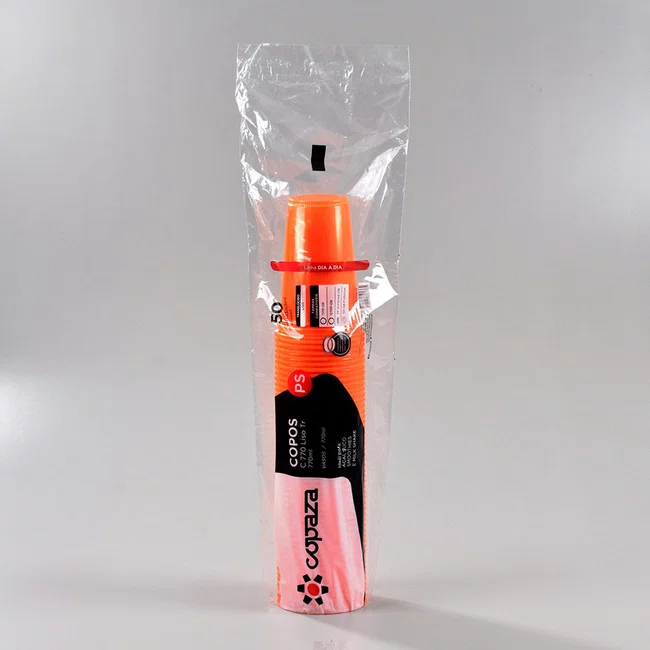 Caixa Copo Copaza Descartável Neon Laranja 770 ml 500 Unidades