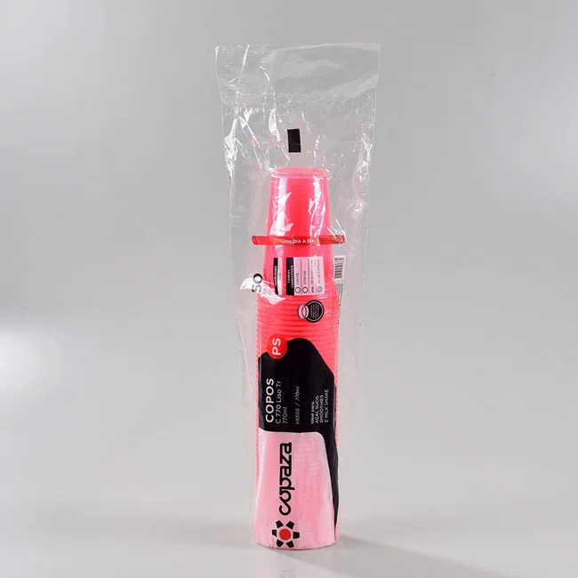 Caixa Copo Copaza Descartável Neon Rosa 770 ml 500 Unidades