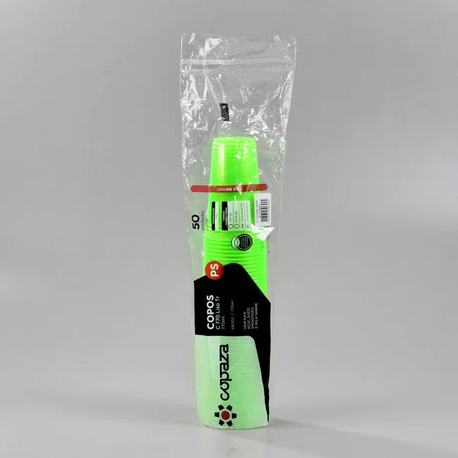 Caixa Copo Copaza Descartável Neon Verde 770 ml 500 Unidades