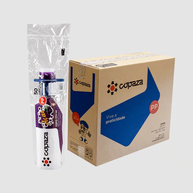 Caixa Copo Copaza Descartável Personalizado Açaí 770 ml 500 Unidades