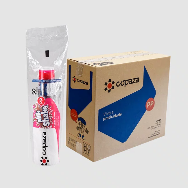 Caixa Copão Copaza Descartável Personalizado Milk Shake 770 ml 500 Unidades