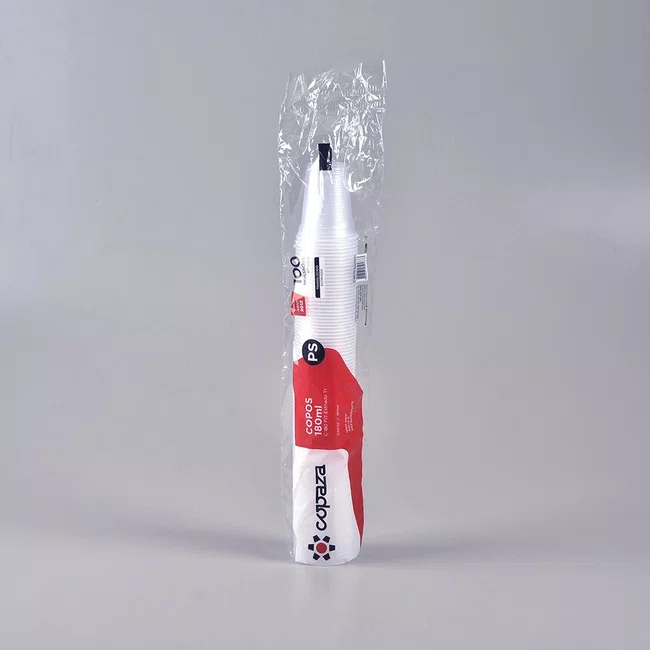 Caixa Copo Copaza Descartável Transparente Estriado 180 ml 2.500 Unidades