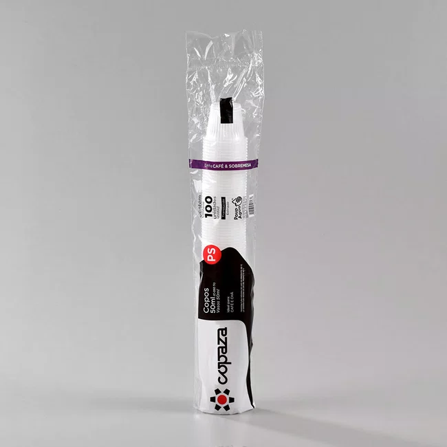 Caixa Copo Copaza Descartável Transparente Estriado 50 ml 5.000 Unidades