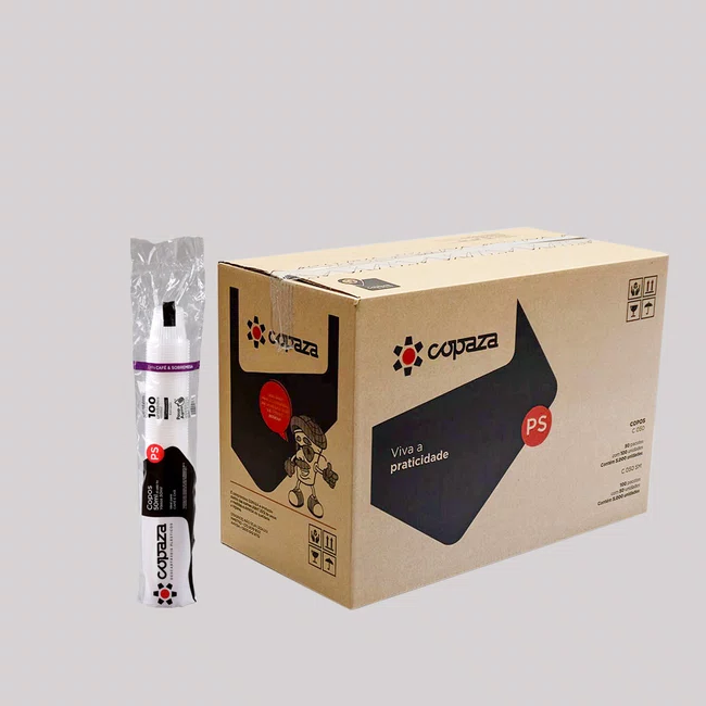Caixa Copo Copaza Descartável Transparente Estriado 50 ml 5.000 Unidades