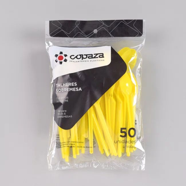 Colher Sobremesa Amarelo 12,00 cm - C/50 Unidades