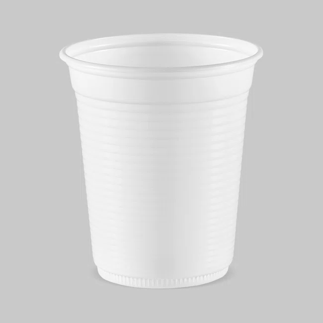 Copo Copaza Descartável Branco Estriado 200 ml 100 Unidades