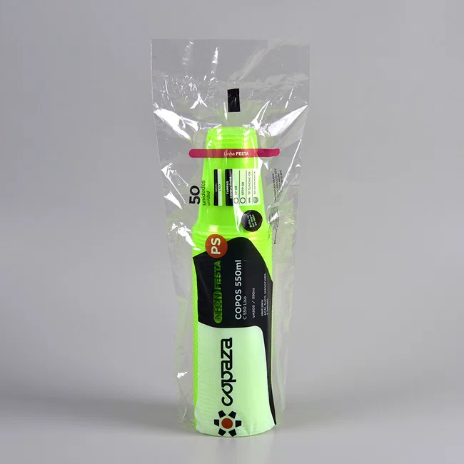 Copo Neon Verde 550 ml - C/50 Unidades