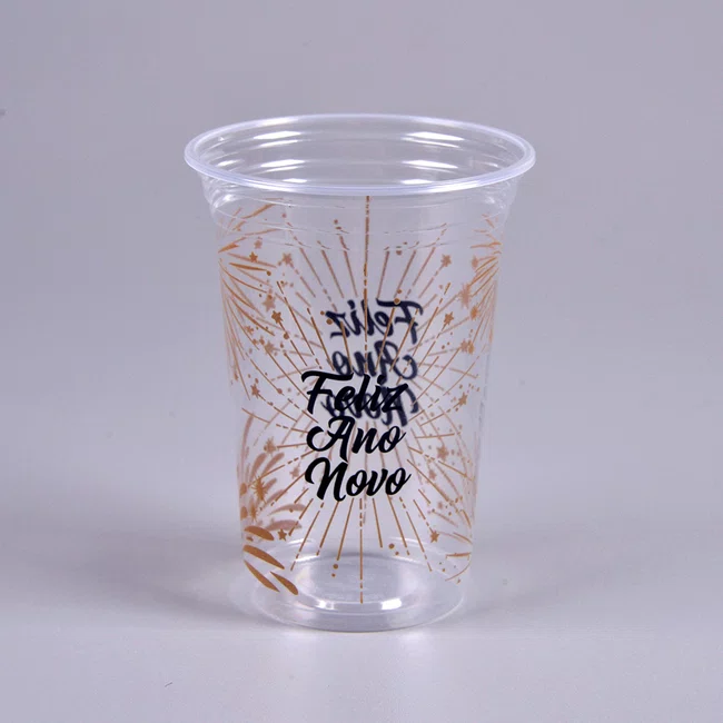 Copo Transparente Personalizado Réveillon 300 ml - C/60 Unidades