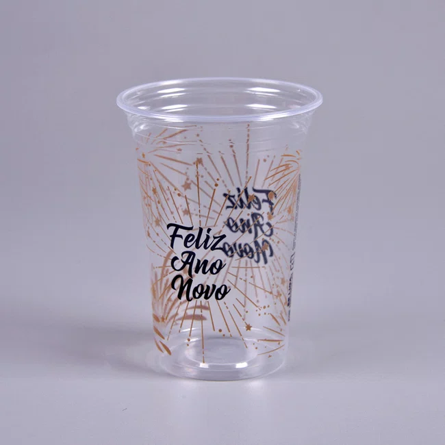 Copo Transparente Personalizado Réveillon 300 ml - C/60 Unidades