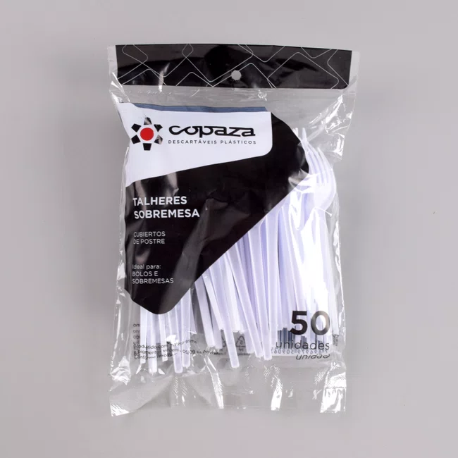 Garfo Sobremesa Branco 12,00 cm - C/50 Unidades