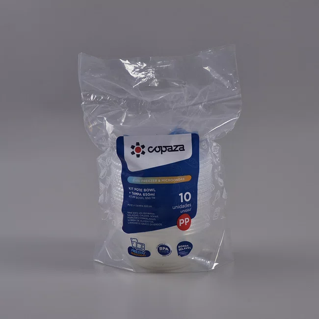 Pote Bowl com Tampa 650 ml - C/10 Unidades