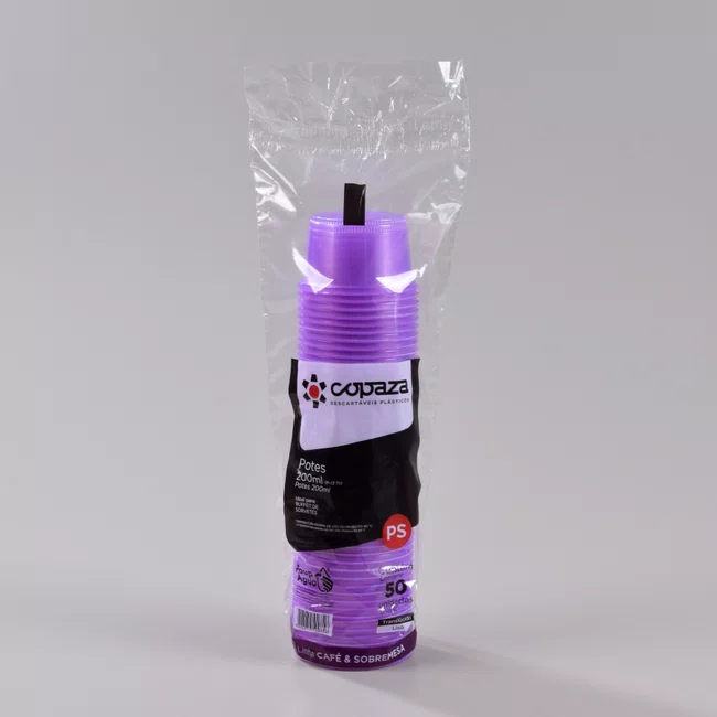 Pote Lilás Redondo 200 ml - C/50 Unidades