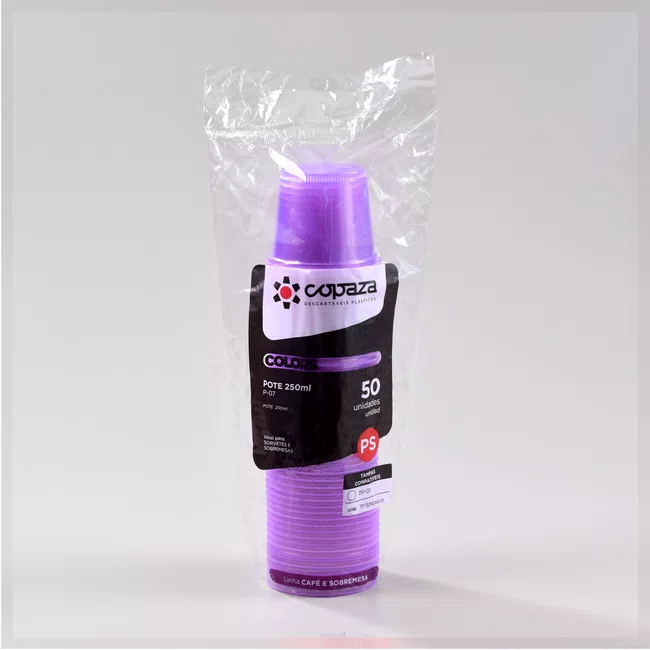 Pote Lilás Redondo 250 ml - C/50 Unidades