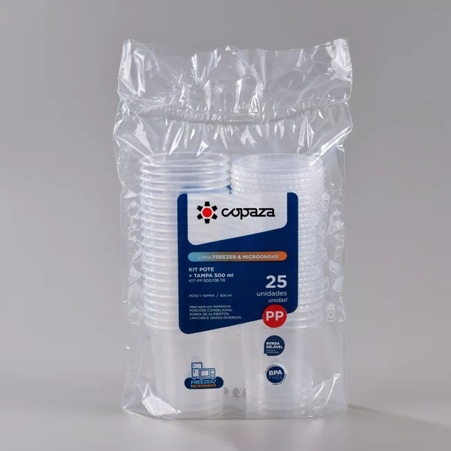 Pote Redondo Com Tampa 500 ml - C/25 Unidades