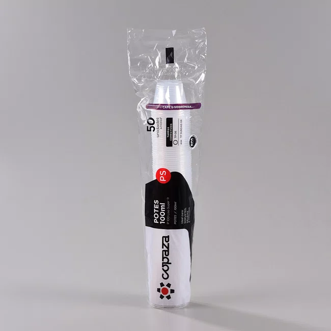 Pote Redondo Super Transparente 100 ml - C/50 Unidades