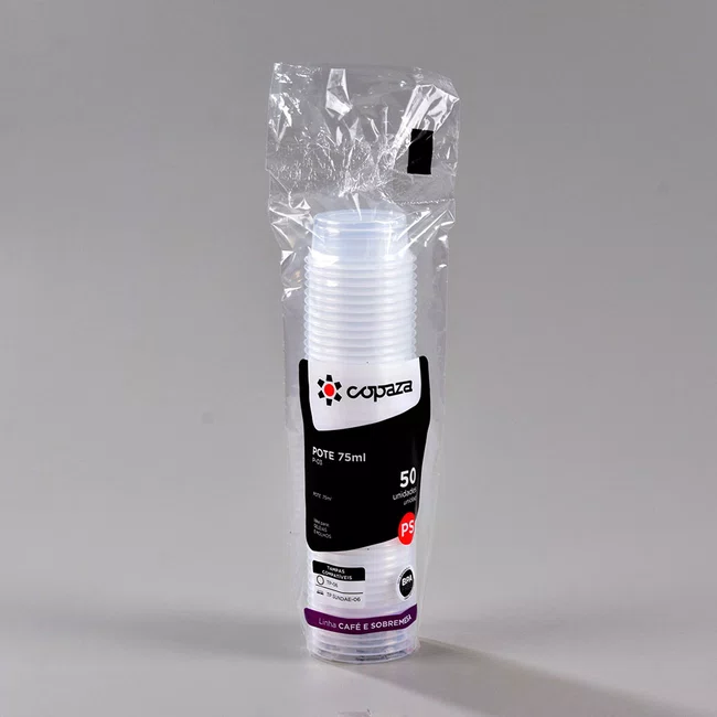 Pote Redondo Super Transparente 75 ml - C/50 Unidades