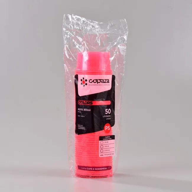 Pote Rosa Redondo 300 ml - C/50 Unidades