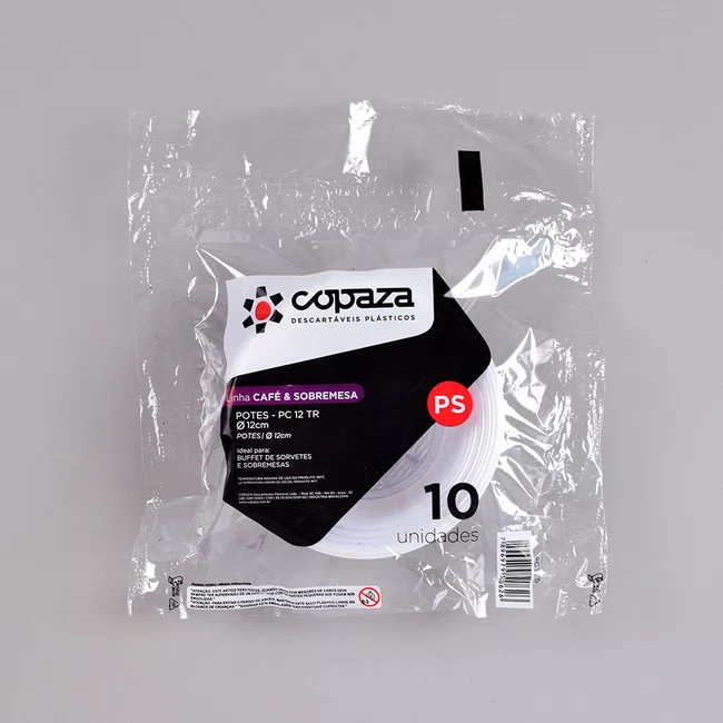 Pote Transparente Cumbuca 120 ml - C/10 Unidades