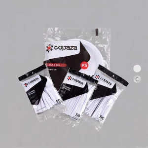 Kit Copaza Descartável Refeição Branco - Prato 21 cm, Colher, Garfo e Faca 50 Unidades