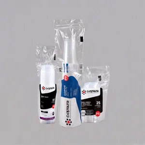 Kit Copaza Descartável Salada - Copo 550 ml, Pote 75 ml e Tampa Abaulada - C/50 Unidades